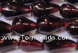 CGA369 15 inches 5*8mm teardrop natural red garnet beads wholesale