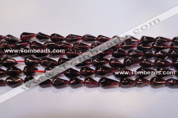 CGA369 15 inches 5*8mm teardrop natural red garnet beads wholesale