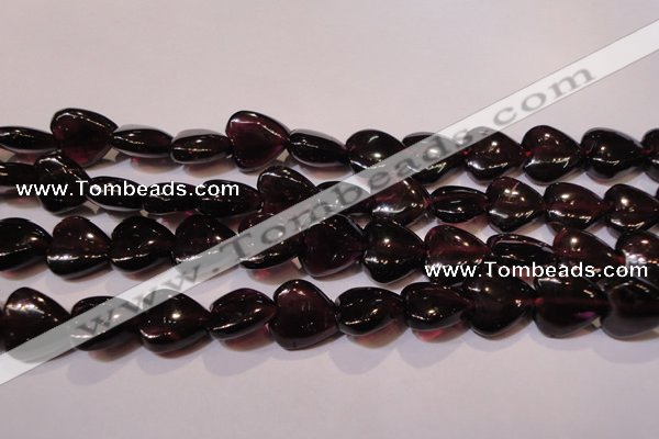 CGA394 15 inches 9*9mm heart natural red garnet beads wholesale