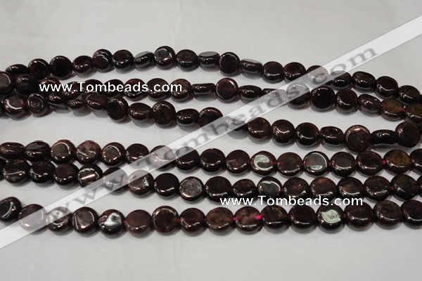 CGA466 15.5 inches 8mm coin natural red garnet beads wholesale
