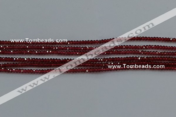 CGA516 15.5 inches 1.5*2.5mm faceted rondelle red garnet beads