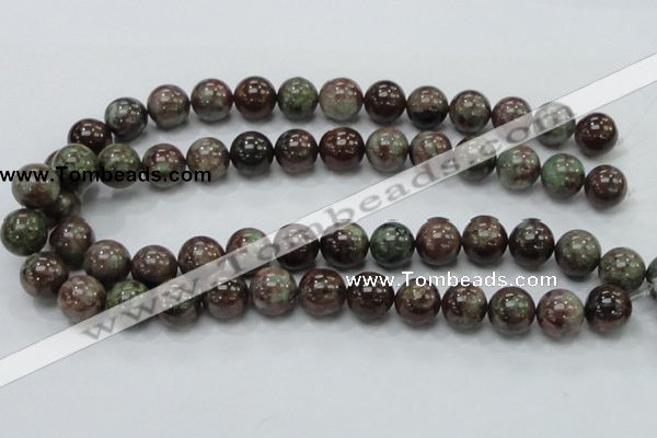 CGA52 15.5 inches 14mm round red green garnet gemstone beads