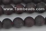 CGA672 15.5 inches 8mm round matte red garnet beads wholesale