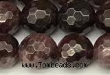 CGA731 15 inches 8mm faceted round red garnet beads wholesale