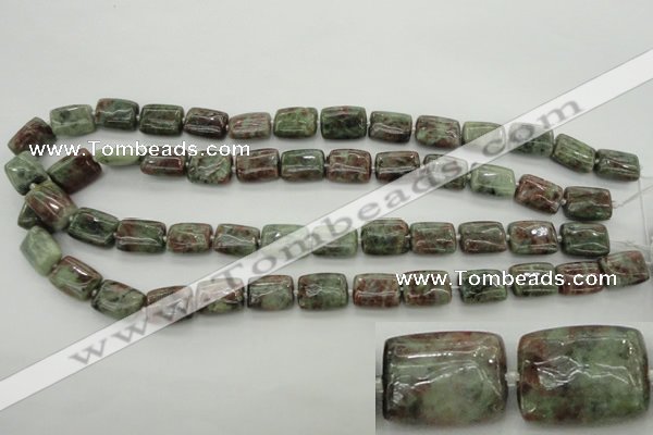 CGA74 15.5 inches 10*14mm rectangle red green garnet gemstone beads