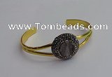 CGB2028 25mm coin plated druzy agate bangles wholesale