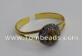 CGB2029 25mm coin plated druzy agate bangles wholesale