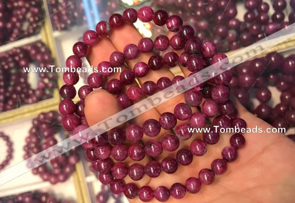 CGB2512 7.5 inches 8mm round ruby zoisite beaded bracelets