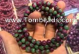 CGB2519 7.5 inches 8mm round ruby zoisite beaded bracelets