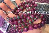 CGB2530 7.5 inches 12mm round ruby zoisite beaded bracelets
