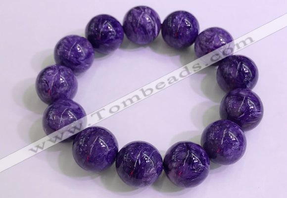 CGB2566 7.5 inches 18mm round charoite gemstone beaded bracelets