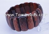 CGB299 8 inches 12*30mm faceted rectangle tiger eye gemstone bracelet