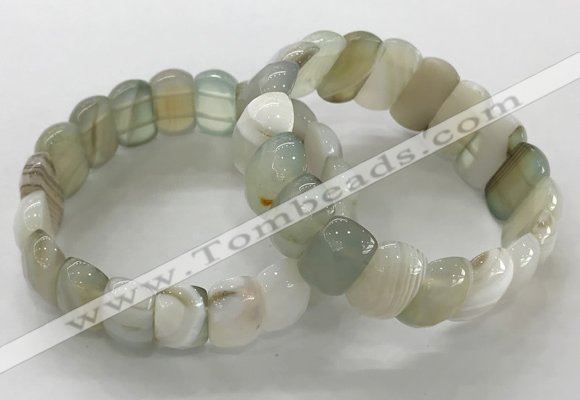 CGB3127 7.5 inches 10*20mm faceted oval agate bracelets