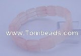 CGB313 7.5 inches 13*13mm faceted square rose quartz gemstone bracelet