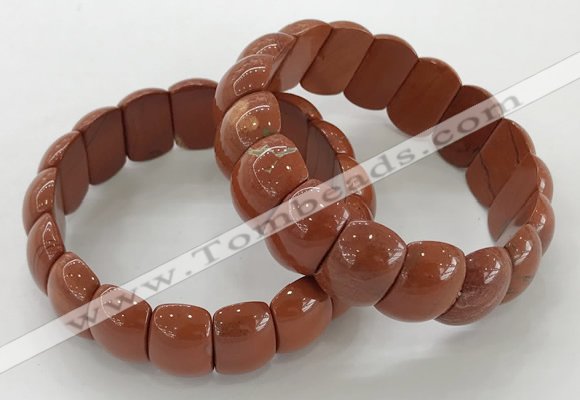 CGB3232 7.5 inches 12*20mm oval red jasper bracelets