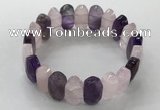 CGB3312 7.5 inches 10*20mm faceted oval mixed quartz bracelets
