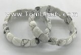 CGB3369 7.5 inches 10*15mm oval white howlite bracelets