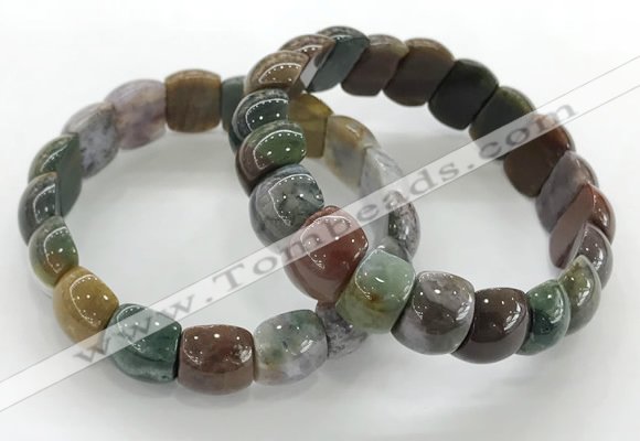 CGB3375 7.5 inches 10*15mm oval Indian agate bracelets