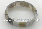 CGB3426 7.5 inches 12*15mm faceted rectangle agate bracelets