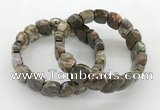 CGB3444 7.5 inches 10*15mm faceted marquise rainforest agate bracelets