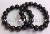 CGB4579 7.5 inches 14mm round black sunstone beaded bracelets