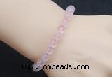 CGB5000 6mm, 8mm round rose quartz beads stretchy bracelets