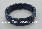 CGB515 8 inches 13*18mm faceted rectangle natural lapis lazuli bracelet