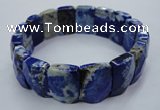 CGB516 8 inches 13*18mm faceted rectangle natural lapis lazuli bracelet