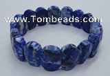 CGB519 8 inches 12*16mm faceted oval natural lapis lazuli bracelet