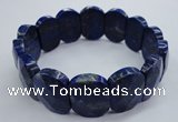 CGB520 8 inches 15*20mm faceted rectangle natural lapis lazuli bracelet