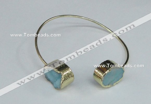 CGB756 13*18mm - 15*20mm oval druzy agate gemstone bangles