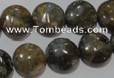 CGE125 15.5 inches 15mm flat round glaucophane gemstone beads