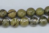CGJ63 15.5 inches 12mm round green line jasper beads wholesale