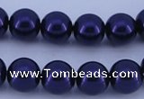CGL272 10PCS 16 inches 4mm round dyed glass pearl beads wholesale