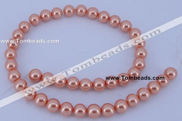 CGL296 5PCS 16 inches 12mm round dyed glass pearl beads wholesale