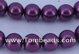 CGL333 10PCS 16 inches 6mm round dyed glass pearl beads wholesale