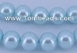 CGL344 10PCS 16 inches 8mm round dyed glass pearl beads wholesale