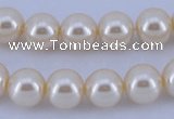 CGL38 5PCS 16 inches 16mm round dyed glass pearl beads wholesale
