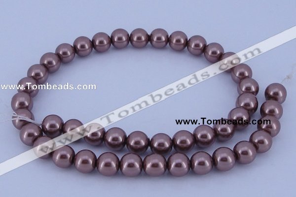 CGL393 10PCS 16 inches 6mm round dyed glass pearl beads wholesale