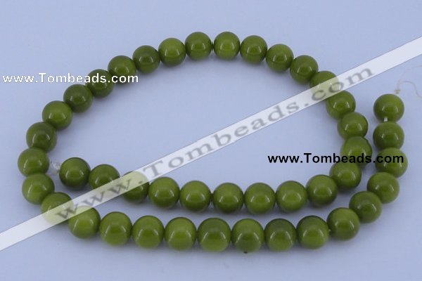 CGL874 10PCS 16 inches 8mm round heated glass pearl beads wholesale