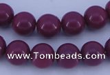 CGL883 5PCS 16 inches 14mm round heated glass pearl beads wholesale
