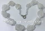 CGN140 19.5 inches 10*14mm - 20*30mm nuggets white crystal necklaces