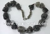 CGN143 19.5 inches 10*14mm - 20*30mm nuggets smoky quartz necklaces