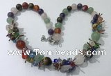 CGN363 19.5 inches chinese crystal & mixed gemstone beaded necklaces