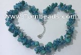 CGN420 19.5 inches chinese crystal & turquoise beaded necklaces
