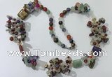 CGN452 25.5 inches chinese crystal & mixed gemstone beaded necklaces