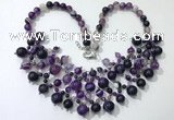 CGN569 19.5 inches stylish 4mm - 12mm striped agate beaded necklaces