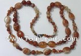 CGN586 23.5 inches striped agate gemstone beaded necklaces