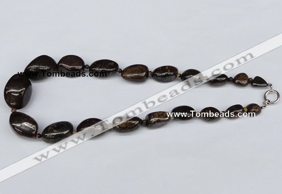 CGN64 18.5 inches 12*14mm � 22*34mm nuggets bronzite gemstone necklaces