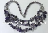 CGN697 22.5 inches chinese crystal & amethyst beaded necklaces